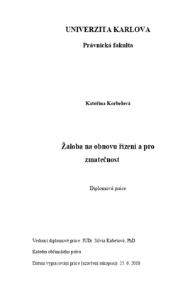 Žaloba pro zmatečnost v osř diplomová práce