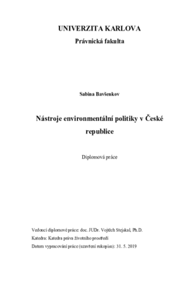 Nástroje environmentální politiky v České republice | Digitální repozitář UK
