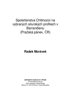 Společenstva Chitinozoí na vybraných silurských profilech v Barrandienu (Pražská  pánev, ČR) | Digitální repozitář UK