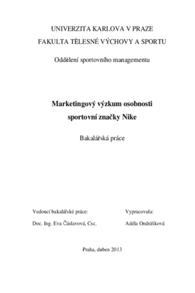 Marketingový výzkum osobnosti sportovní značky Nike | Digitální repozitář UK